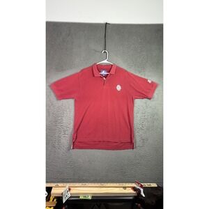 Ohio State Buckeyes Polo Shirt Mens Medium Red Starter NCAA Embroidered Logo OSU